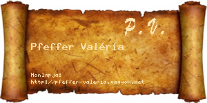 Pfeffer Valéria névjegykártya